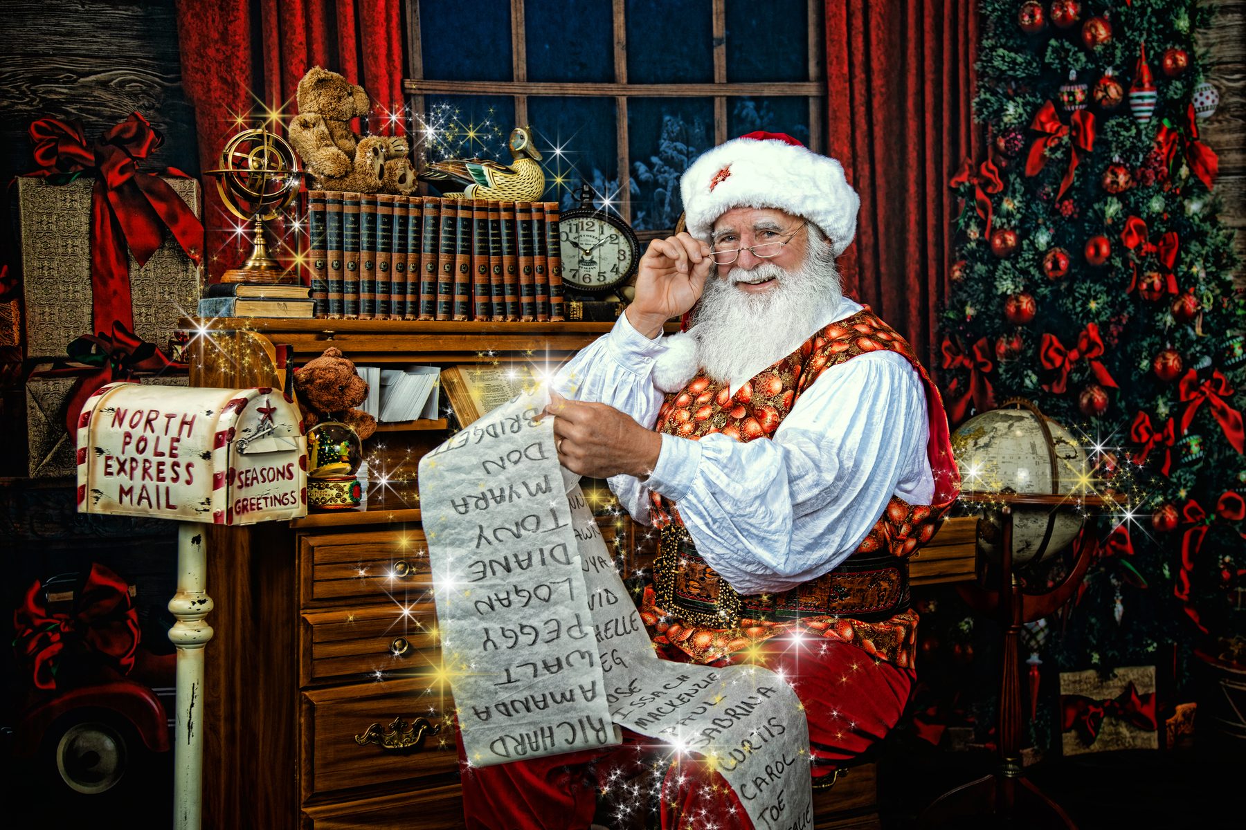 Santa performing Christmas magic